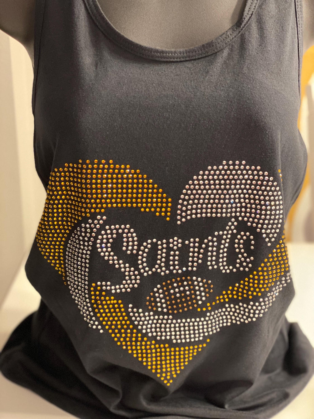 SAINTS  Rhinestone shirt or Tank , heart rhinestone shirt, silver and Gold rhinestone shirt, sparkle shirt, or football rhinestones shirt