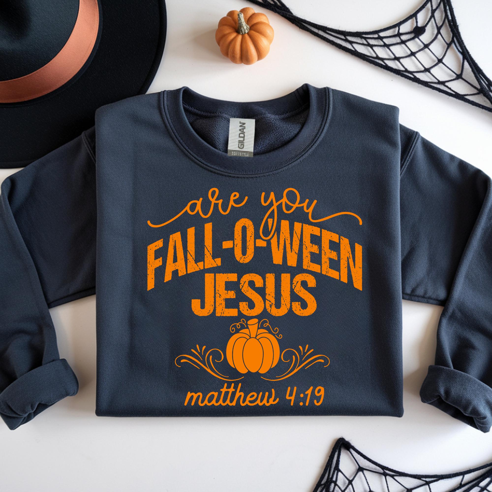 Falloween Jesus PNG, Halloween Christian Design (Digital Download)