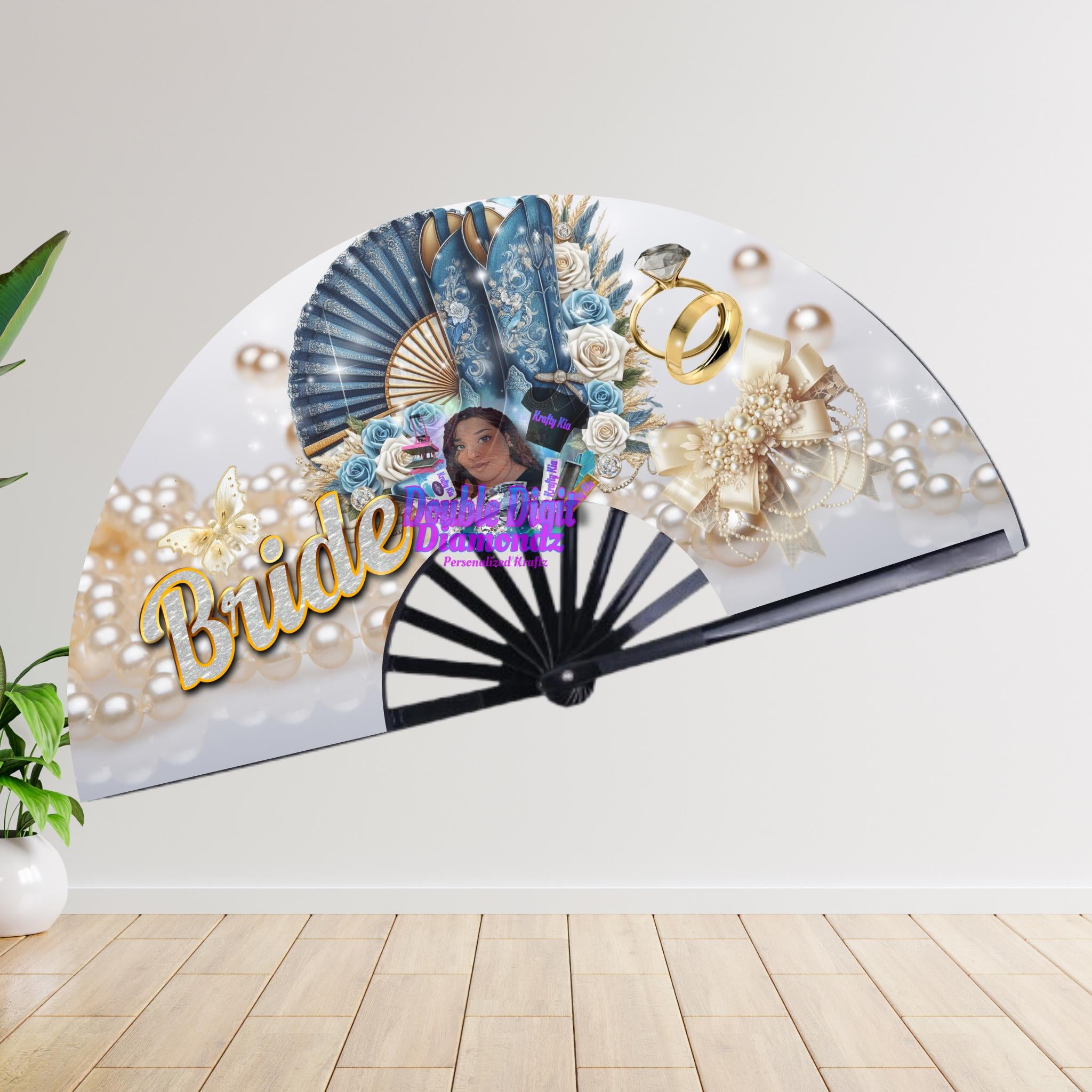CLACK FAN PNG Bridal  Party Digital Design Bride, Bridesmaids,Mother of Bride, Mother of Groom, and  Aunt of the Bride, Denim and Bling