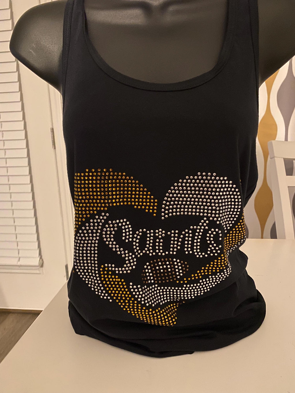 SAINTS  Rhinestone shirt or Tank , heart rhinestone shirt, silver and Gold rhinestone shirt, sparkle shirt, or football rhinestones shirt