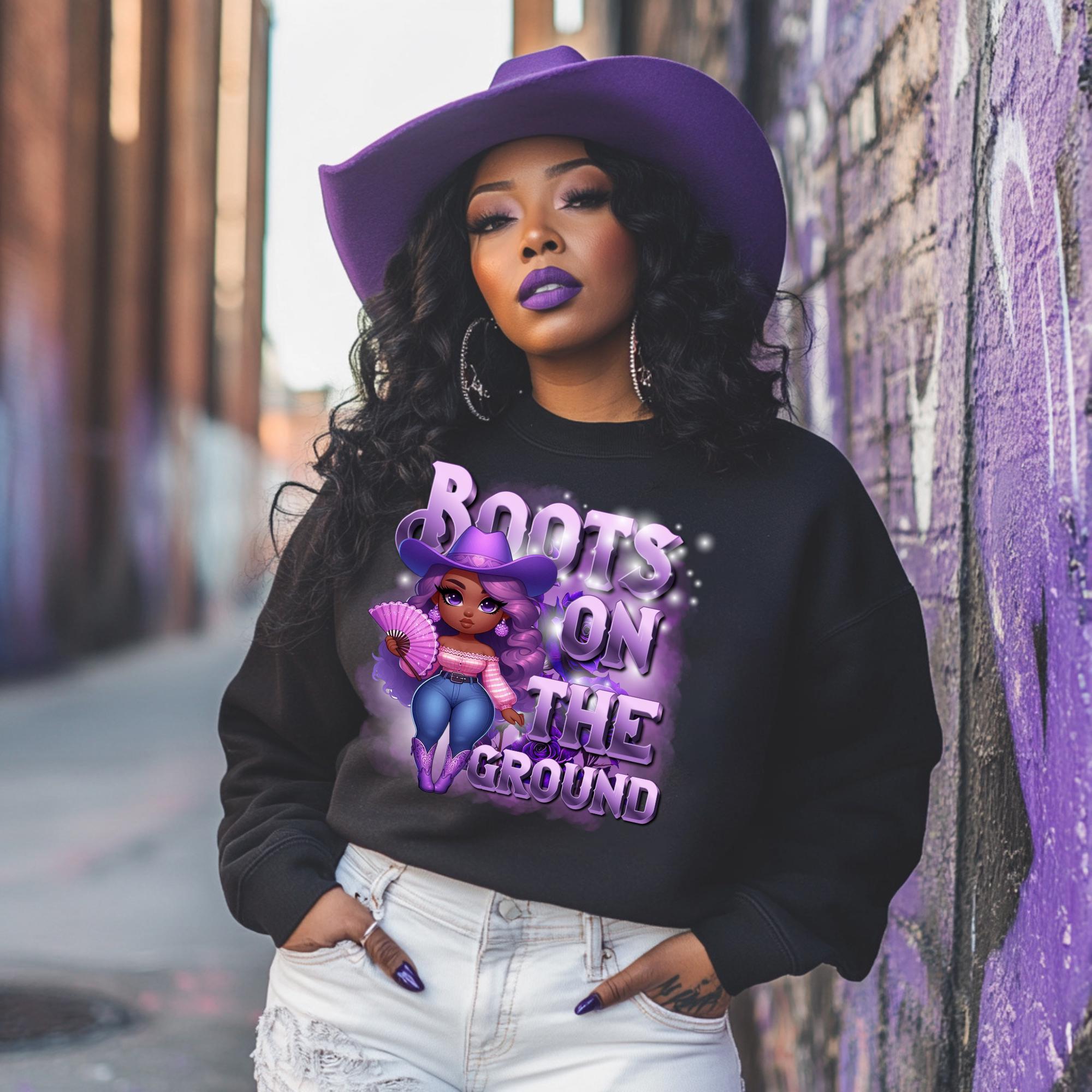 Boots on the Ground Purple  clack FAN and SHIRT PNG