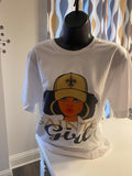 Black and Gold Saints Girl PNG Bundle (Digital Download)