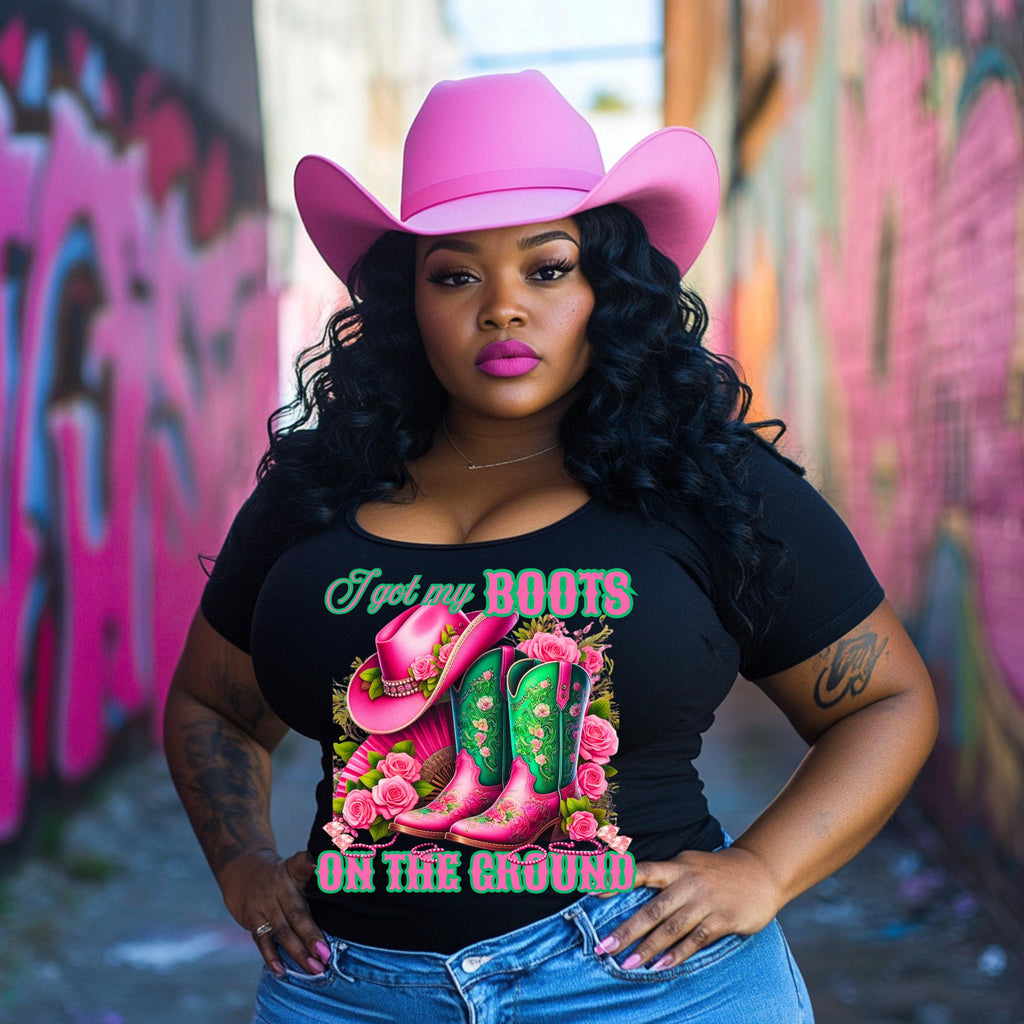 Pink and Green Boots on the Ground png, AKA png, Pretty Girls png, Sorority png, pink and green png, trailride png, sorority bundle png
