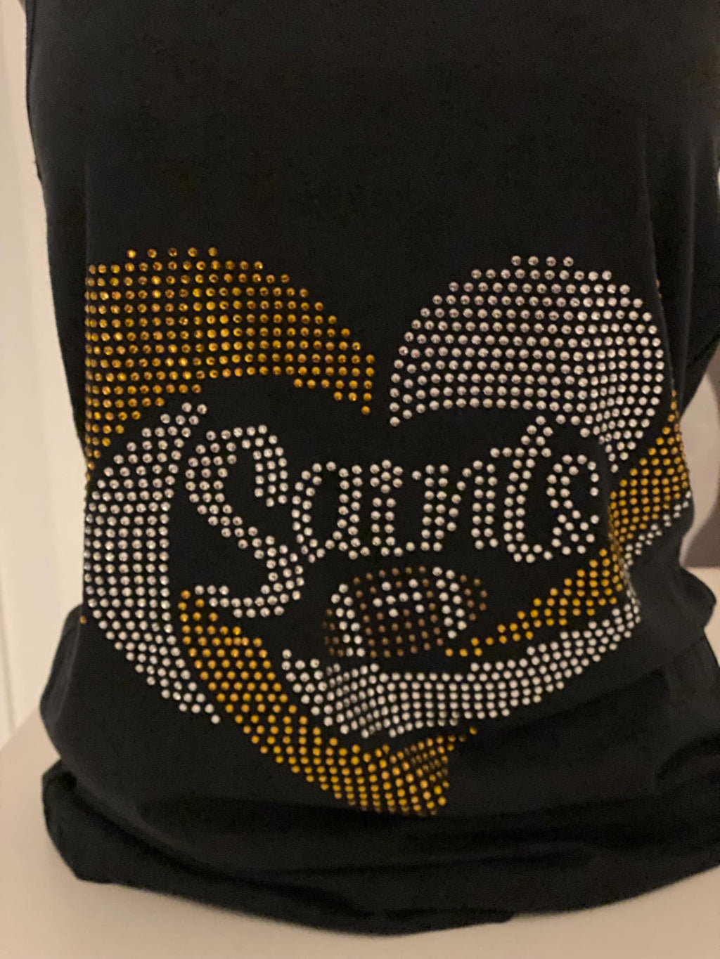 SAINTS  Rhinestone shirt or Tank , heart rhinestone shirt, silver and Gold rhinestone shirt, sparkle shirt, or football rhinestones shirt