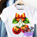 Cherry Pumpkins Png, Halloween Pumpkin png, Fall Png, Pumpkin Cherries Coquette Png, Faux Glitter Png, Pumpkin Bow, Pumpkin Cherries