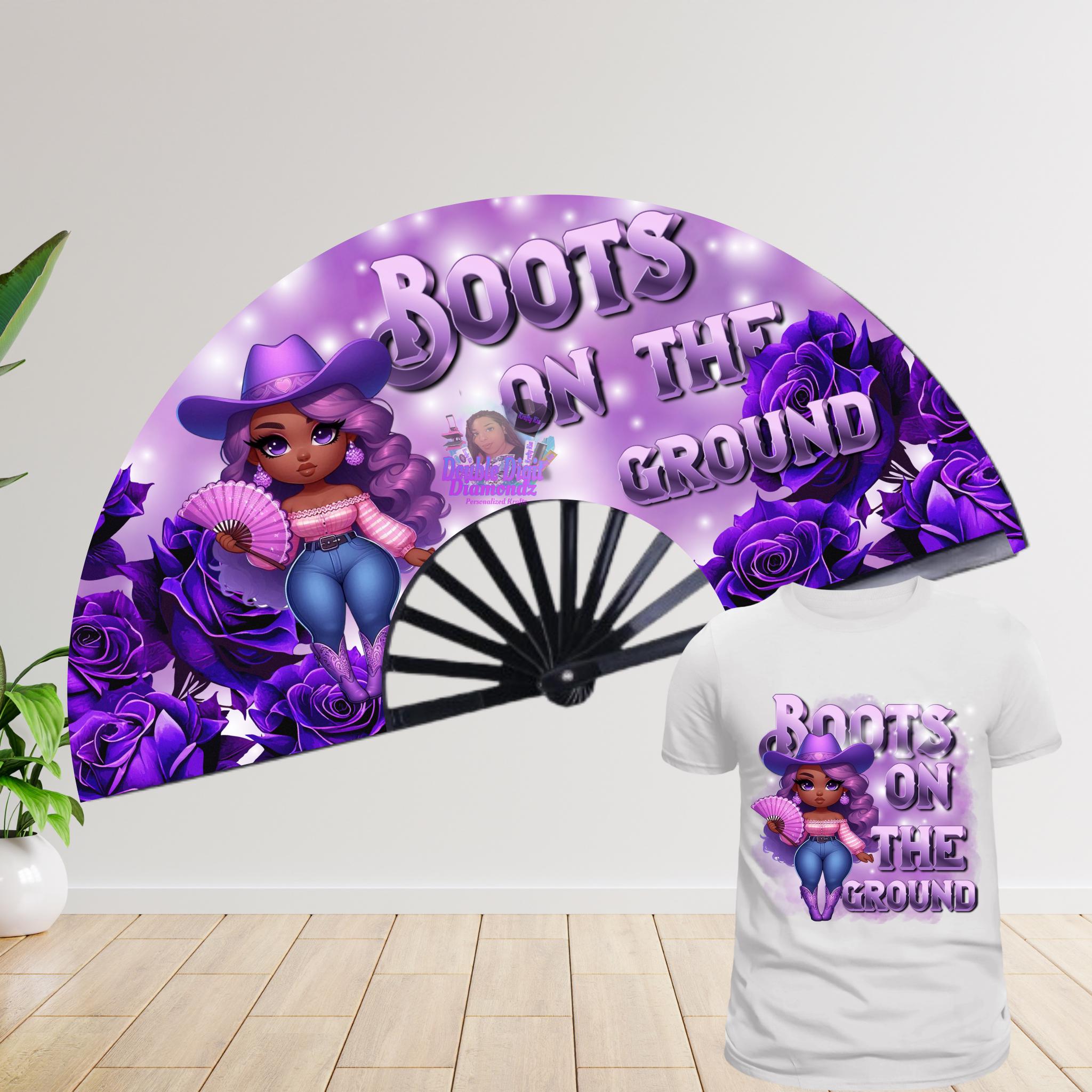 Boots on the Ground Purple  clack FAN and SHIRT PNG
