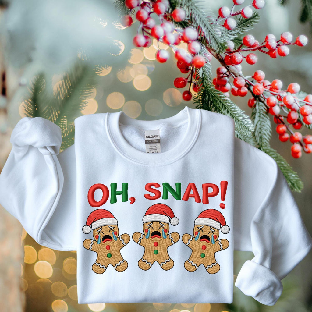 Oh Snap Png, Oh Snap Faux Embroidery png,  Christmas Gingerbread Png, Merry Christmas Png, Funny Gingerbread Png (Digital Download)