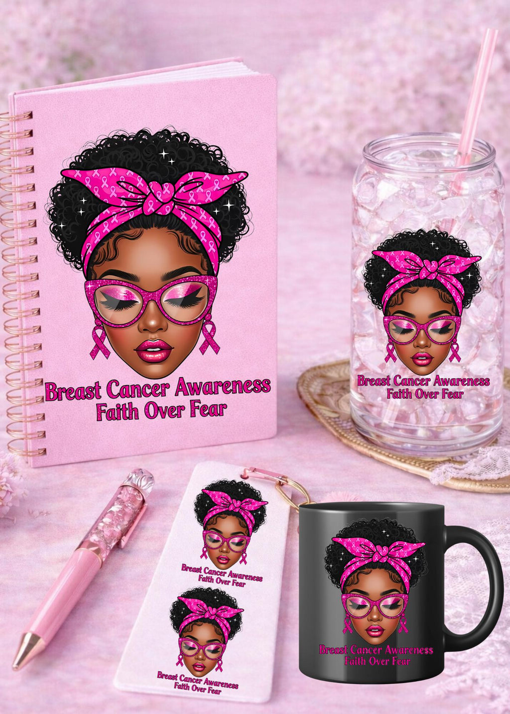 UV DTF Transfers Breast Cancer, Motivational Women, journal transfers, cup transfers, mug transfers, decals