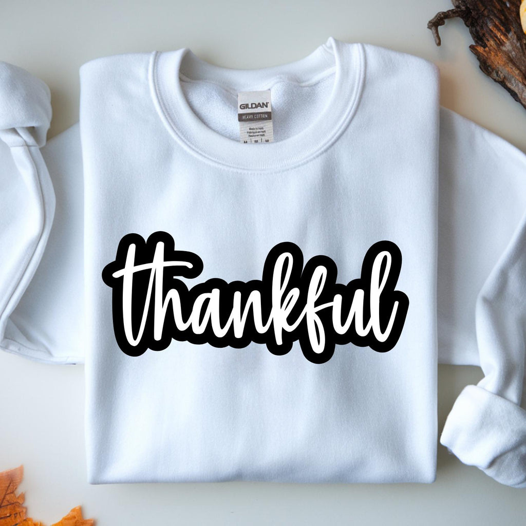 Thankful Thanksgiving PNG SVG, Fall Cursive Quote (Digital Download)