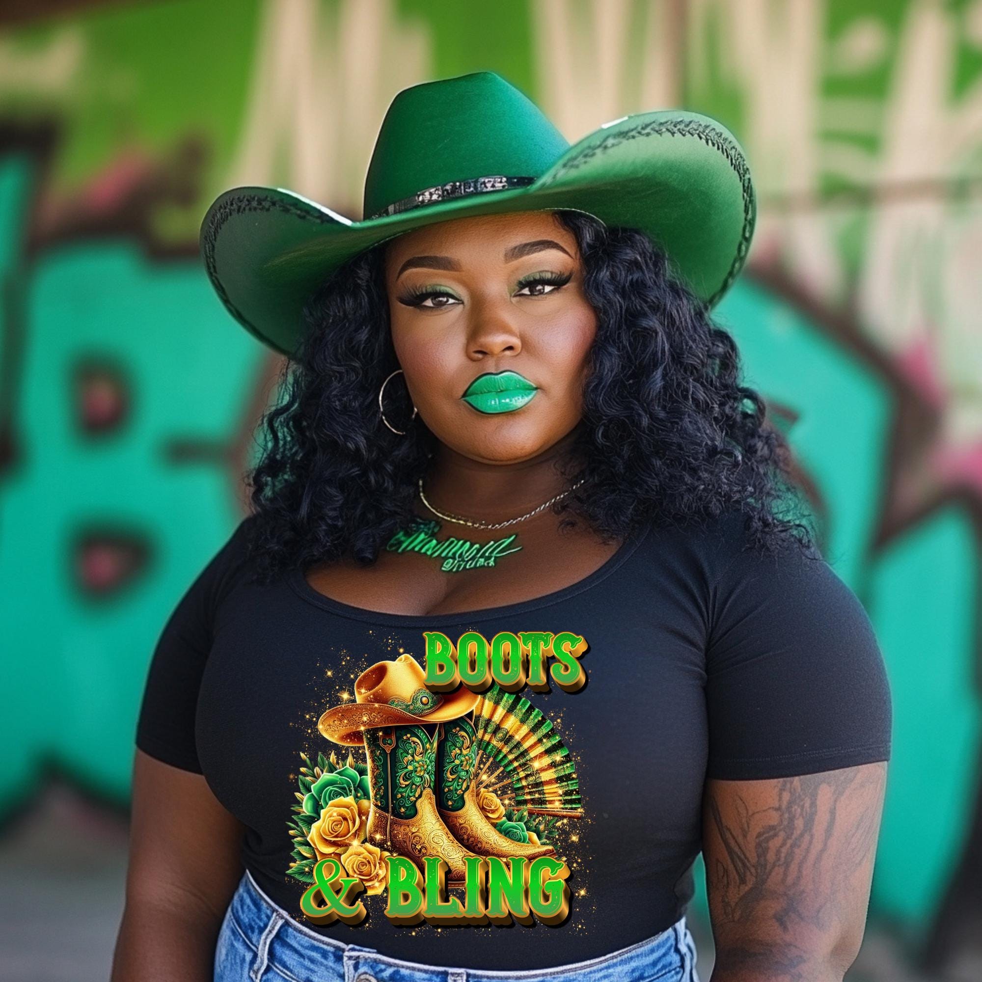 Green and Gold Boots on the ground