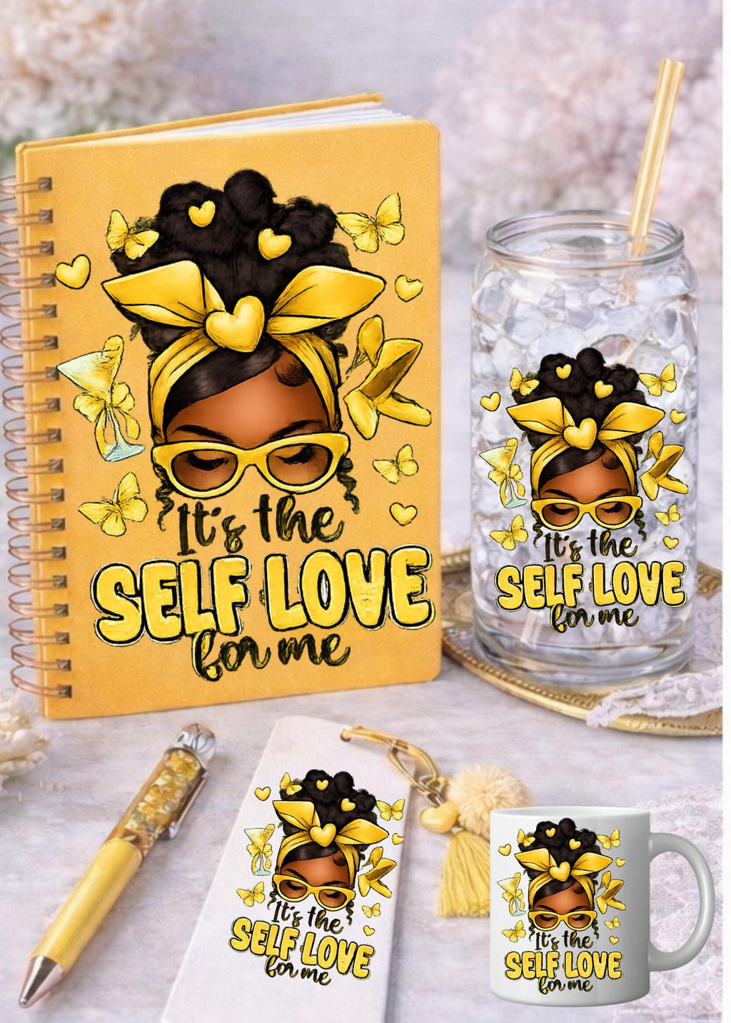 UV DTF Transfers Self Love, Valentine’s png, Motivational Women, journal transfers, cup transfers, mug transfers, decals