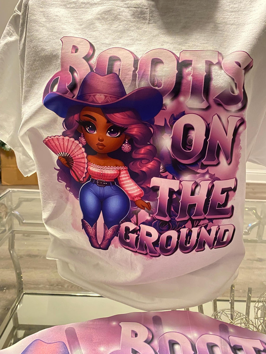 Boots on the Ground Purple  clack FAN and SHIRT PNG