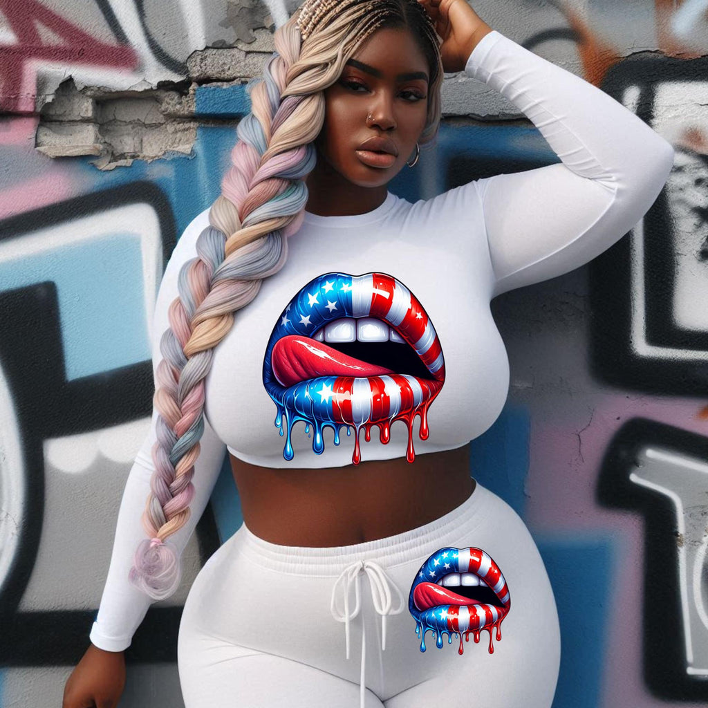Bundle Red, White and Blue dripping lips in Saints colors.  for shirts, cups,  DTF, UVDTF, Sublimation, png Digital, 4th of July. Labor Day