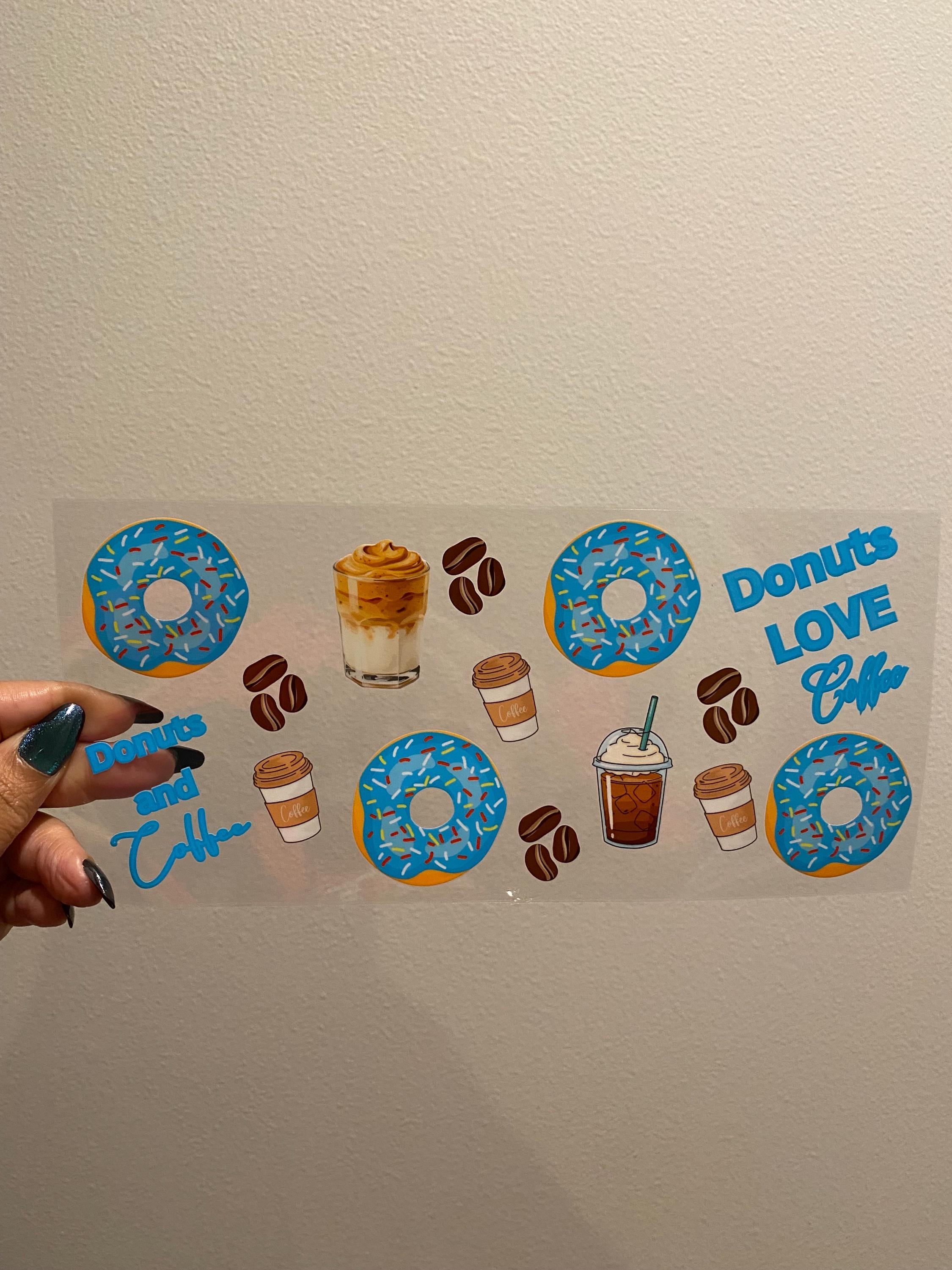 UV DTF Coffee and Donut bundle cup wraps glass tumblers
