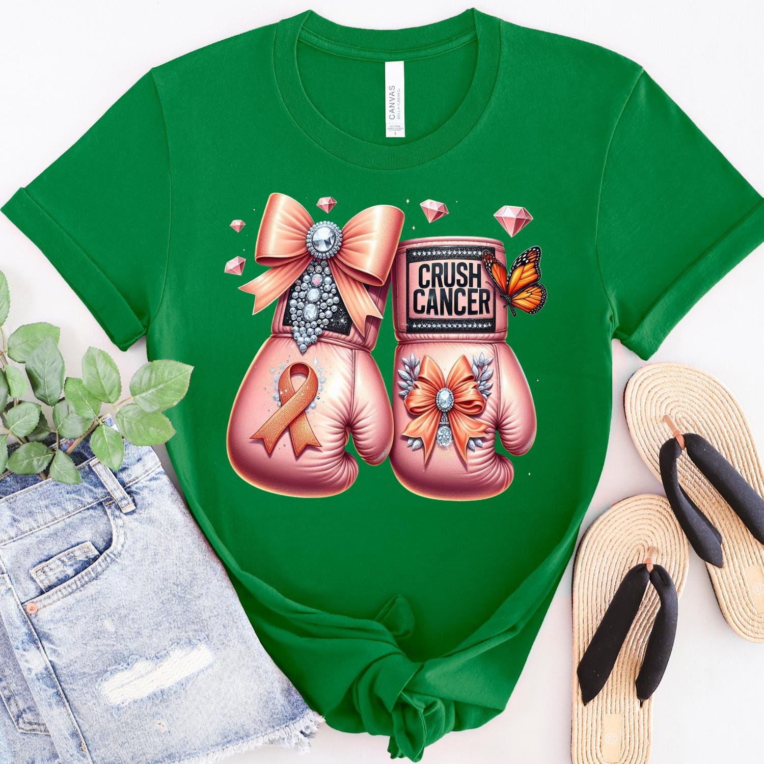 Awareness Crush Cancer Png, Orange or Peach Cancer png, crush cancer boxing gloves, knock out cancer png, cancer tumbler png, butterfly png