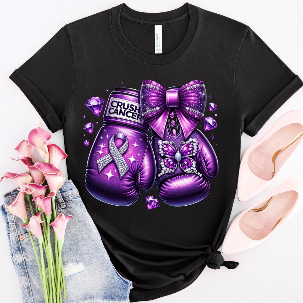 Awareness Crush Cancer  Purple Png, Crush Cancer png, crush cancer boxing gloves, knock out cancer png, cancer tumbler png, butterfly png
