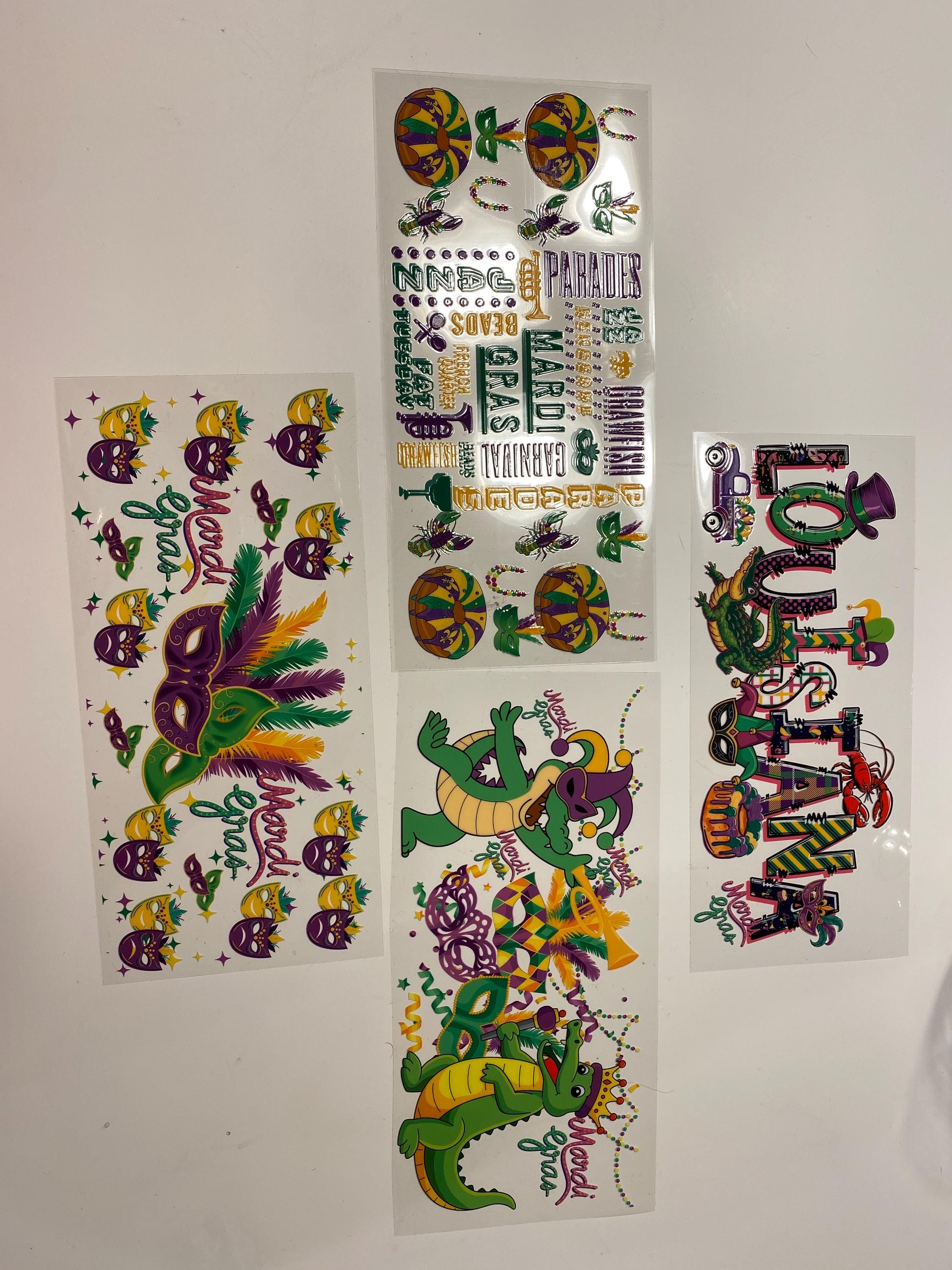 UV DTF Mardi Gras Bundle  cup wraps glass tumblers