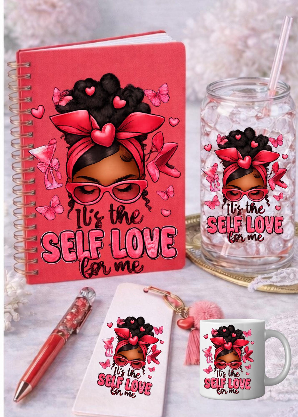UV DTF Transfers Self Love, Valentine’s png, Motivational Women, journal transfers, cup transfers, mug transfers, decals