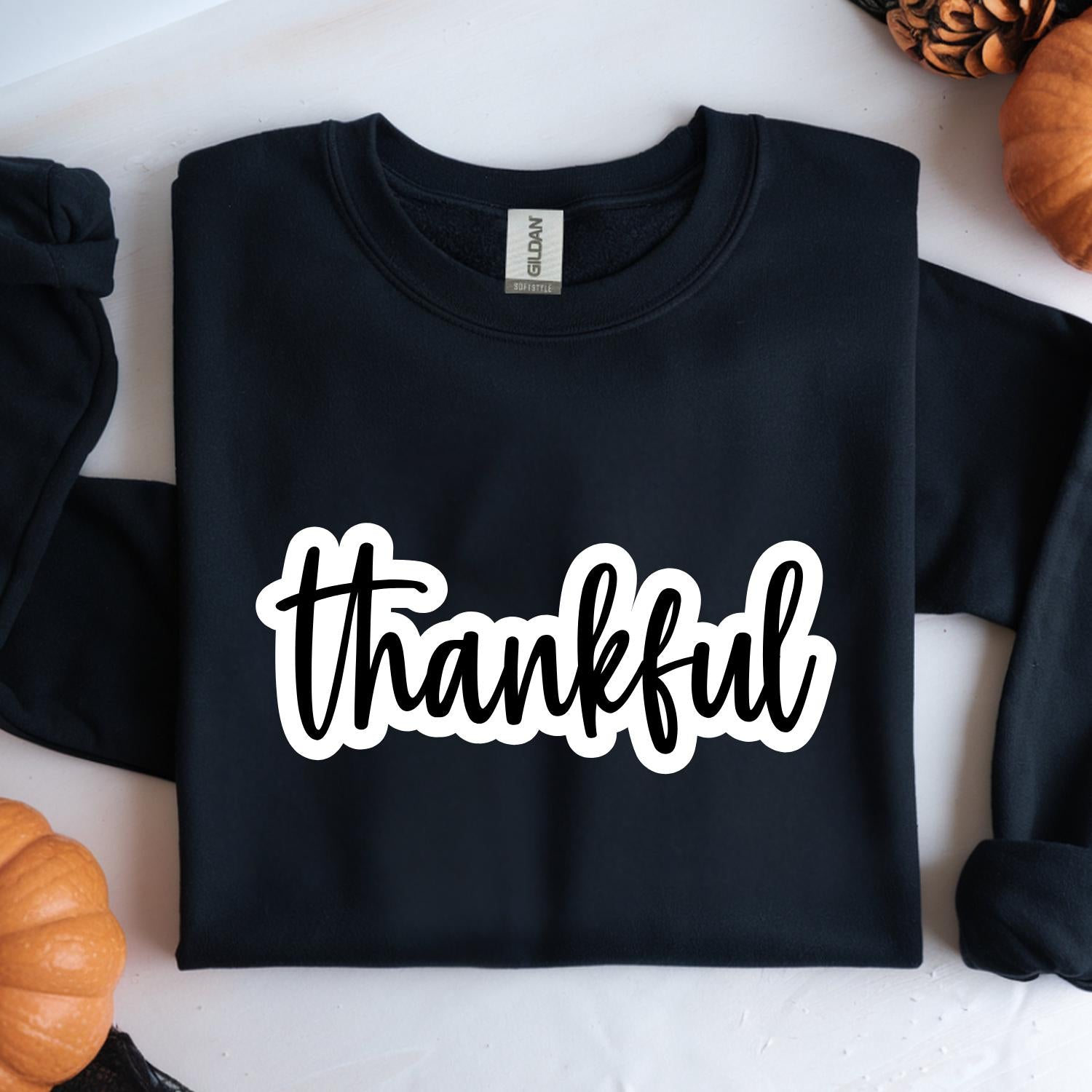 Thankful Thanksgiving PNG SVG, Fall Cursive Quote (Digital Download)