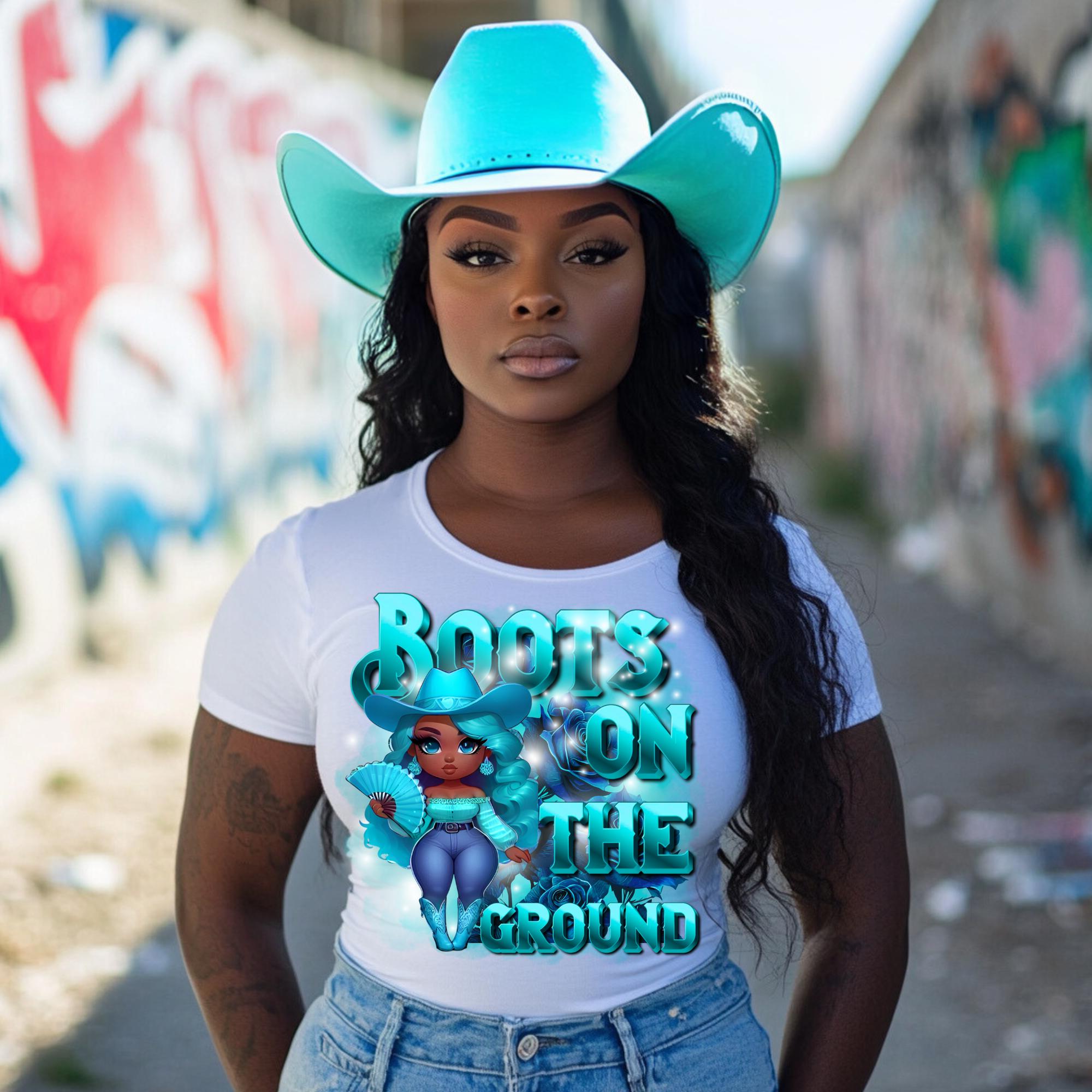 PNG Boots on the Ground Teal Colored Only clack FAN and SHIRT digital image