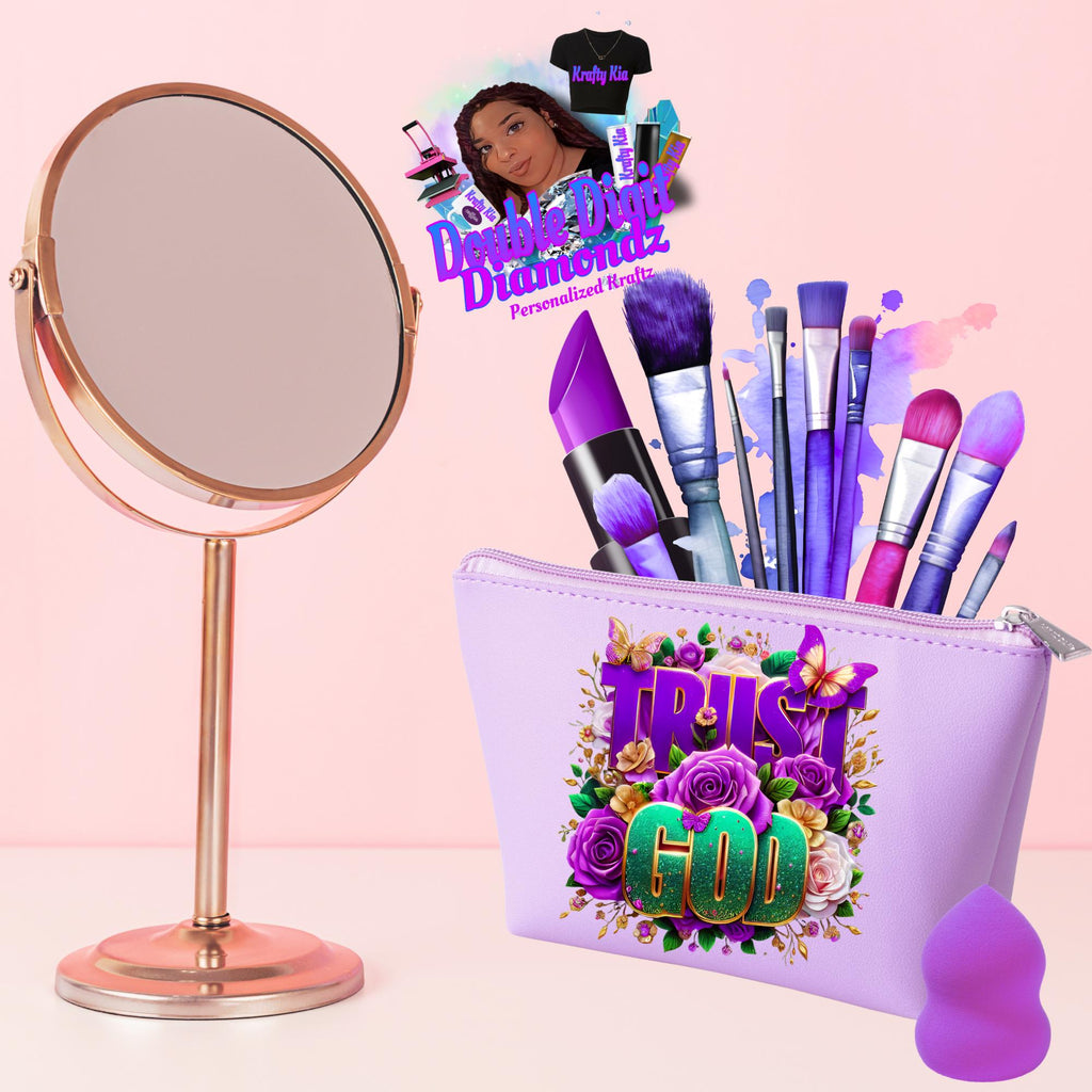 Trust GOD Bundle, beautiful vibrant colors is red, gree, blue, purple with gold, butterfly roses.  motivational, Christian, spiritual PNG