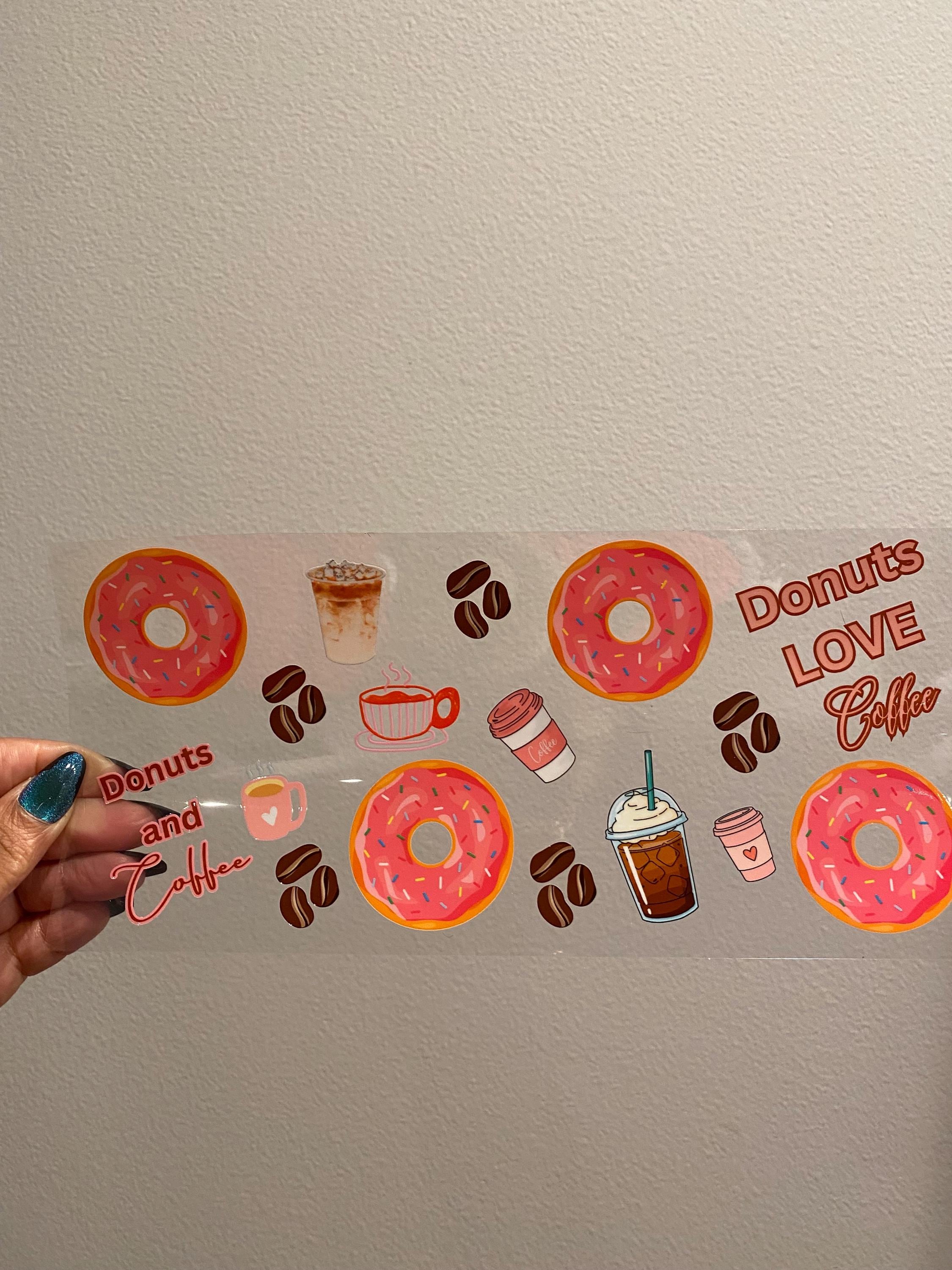 UV DTF Coffee and Donut bundle cup wraps glass tumblers