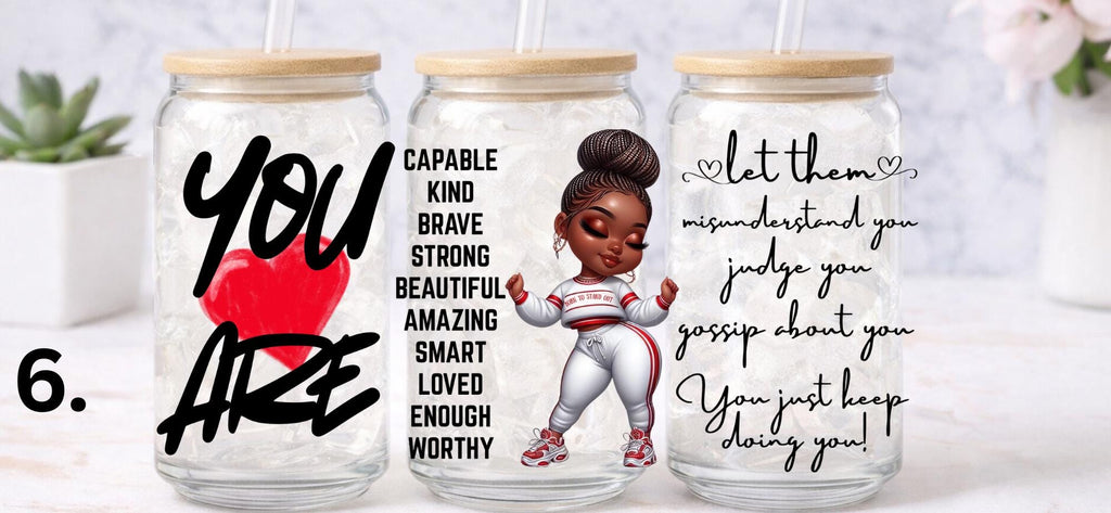 UV DTF Confident Woman Bundle 1, Trust God transfer, cup wraps glass tumblers