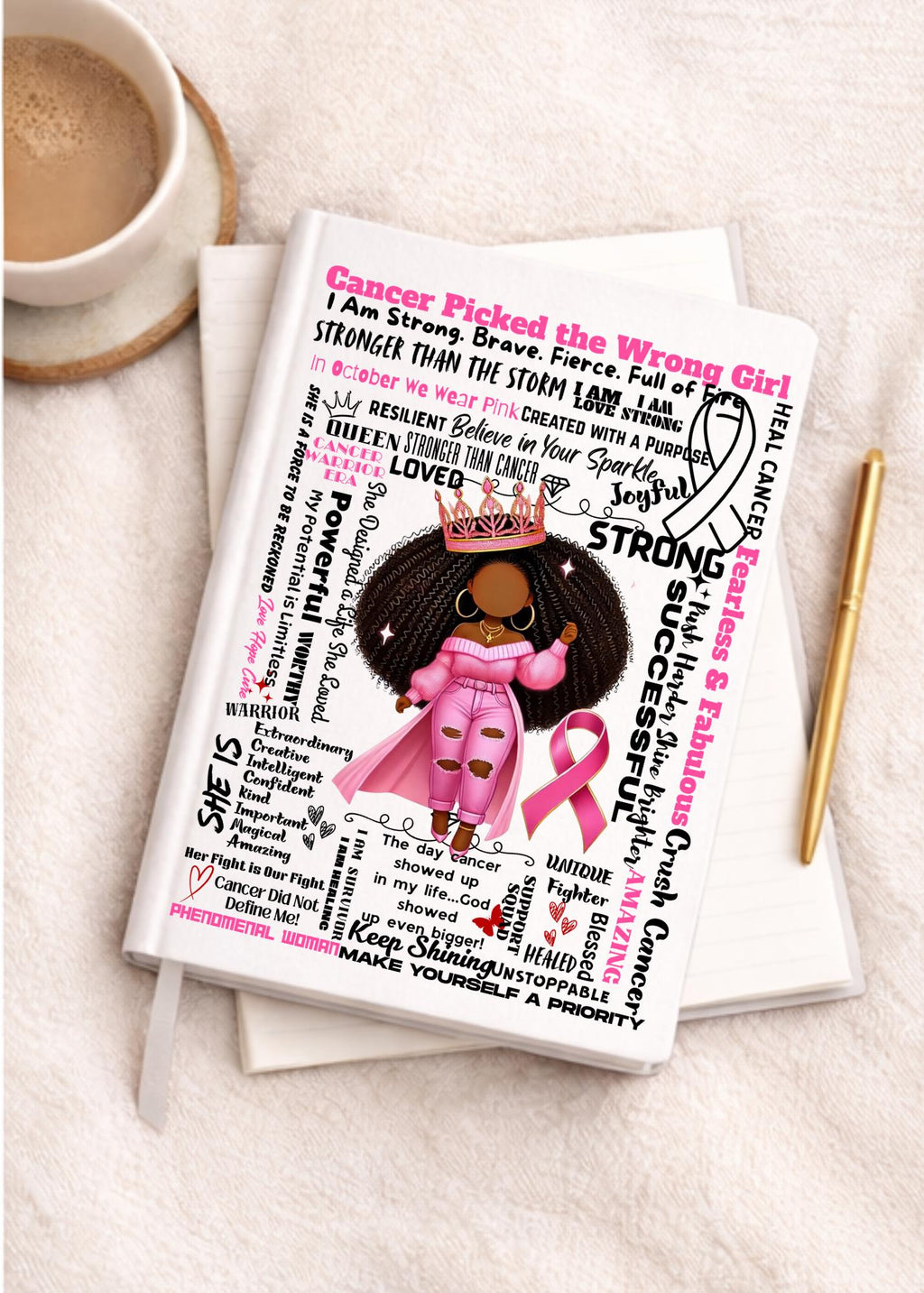 UV DTF Transfers Breast Cancer, Motivational Women, journal transfers, cup transfers, mug transfers, decals