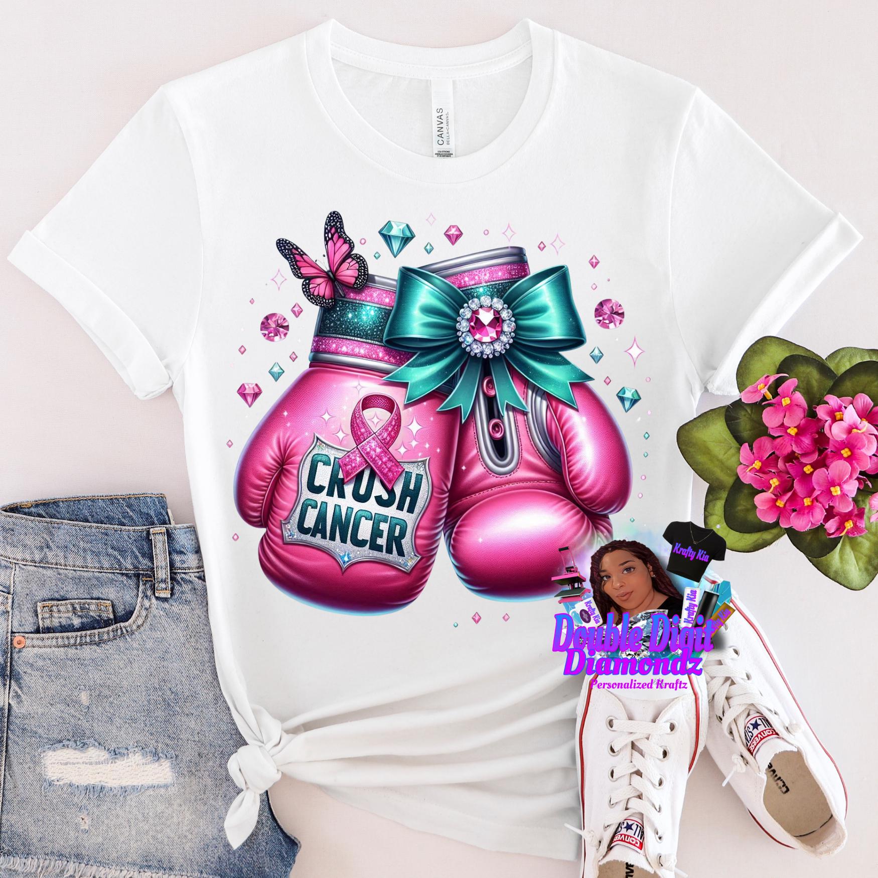 Awareness Breast Cancer Png, Pink  Teal Crush Cancer png, crush cancer boxing gloves, knock out cancer png, pink cancer tumbler png,