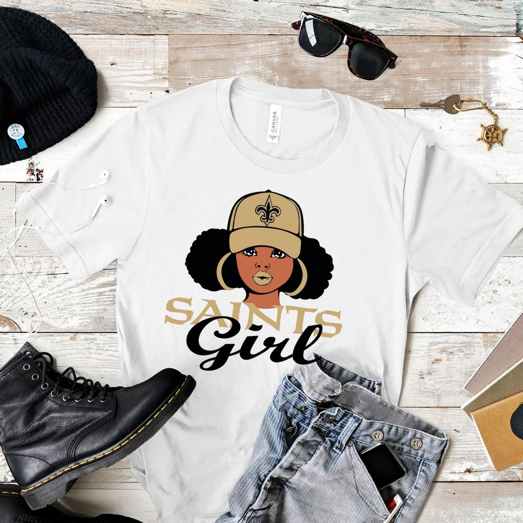 Black and Gold Saints Girl PNG Bundle (Digital Download)