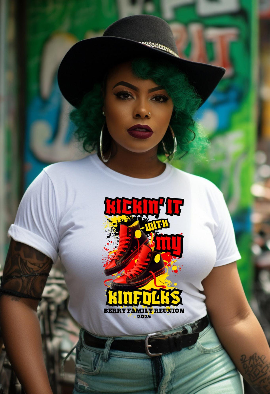 Family Reunion T-Shirt Design, Graffiti Style PNG (Digital Download)
