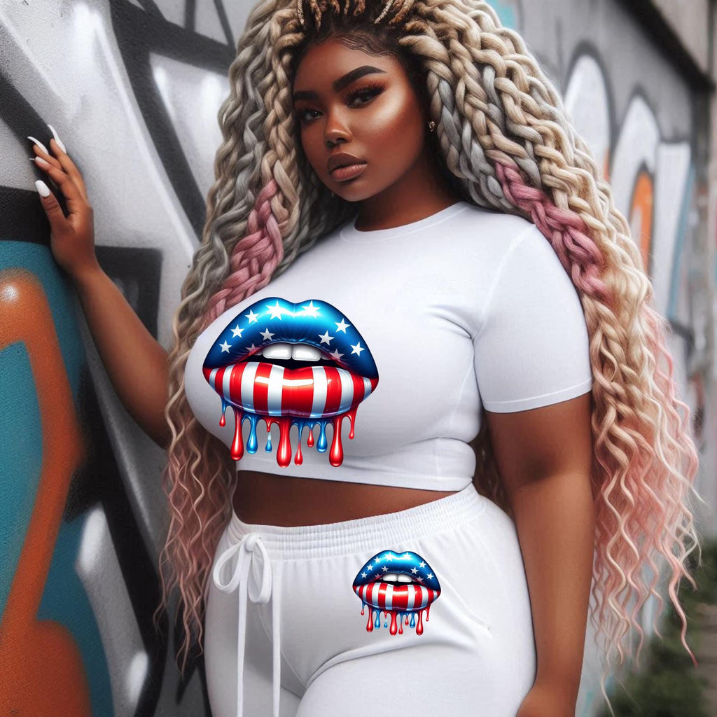 Bundle Red, White and Blue dripping lips.   for shirts, cups,  DTF, UVDTF, Sublimation, png Digital, 4th of July. Juneteenth