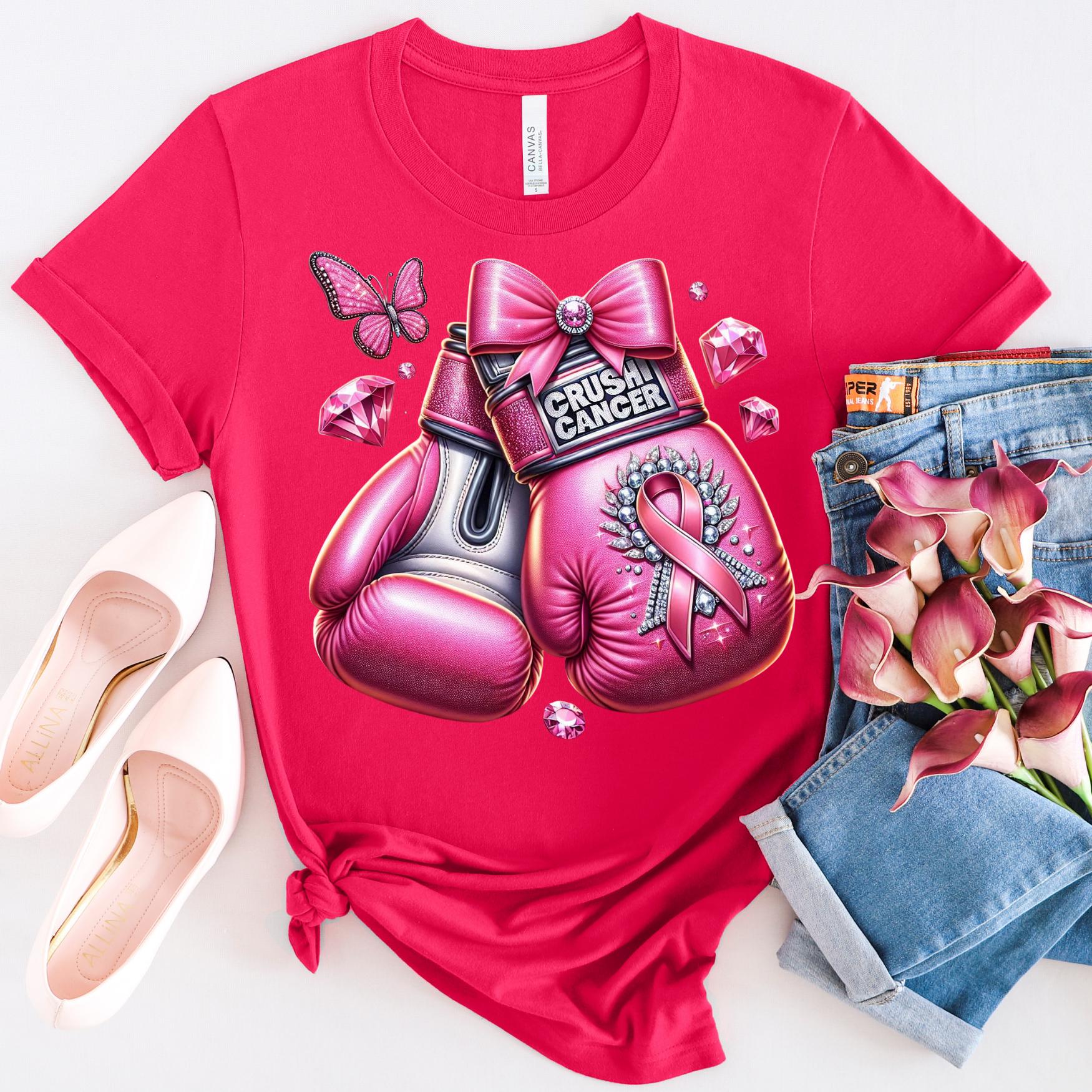 Awareness Breast Cancer Png, Pink  Teal Crush Cancer png, crush cancer boxing gloves, knock out cancer png, pink cancer tumbler png,